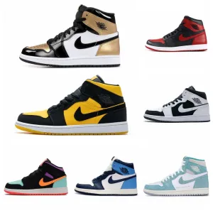 -zapatillas de baloncesto Air Jordan Retro 1 Mid AJ para hombre y mujer, auténticas y originales, cómodas