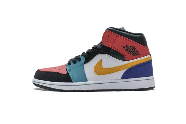 -zapatillas de baloncesto Air Jordan Retro 1 Mid AJ para hombre y mujer, auténticas y originales, cómodas