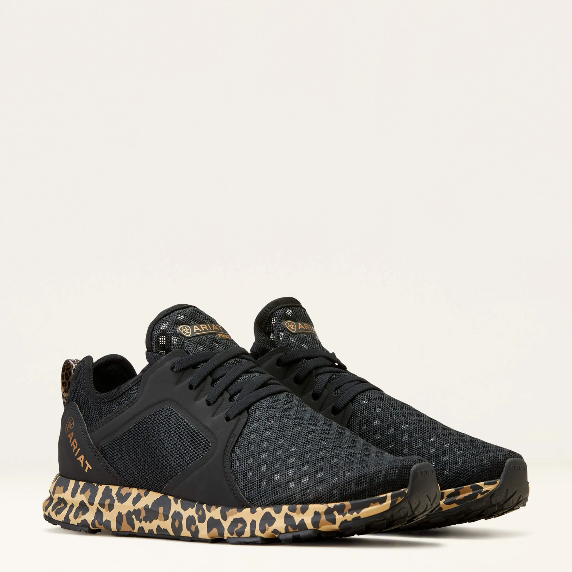 30% OFF - ARIAT Fuse Trainers - Womens - Black Mesh / Leopard Print