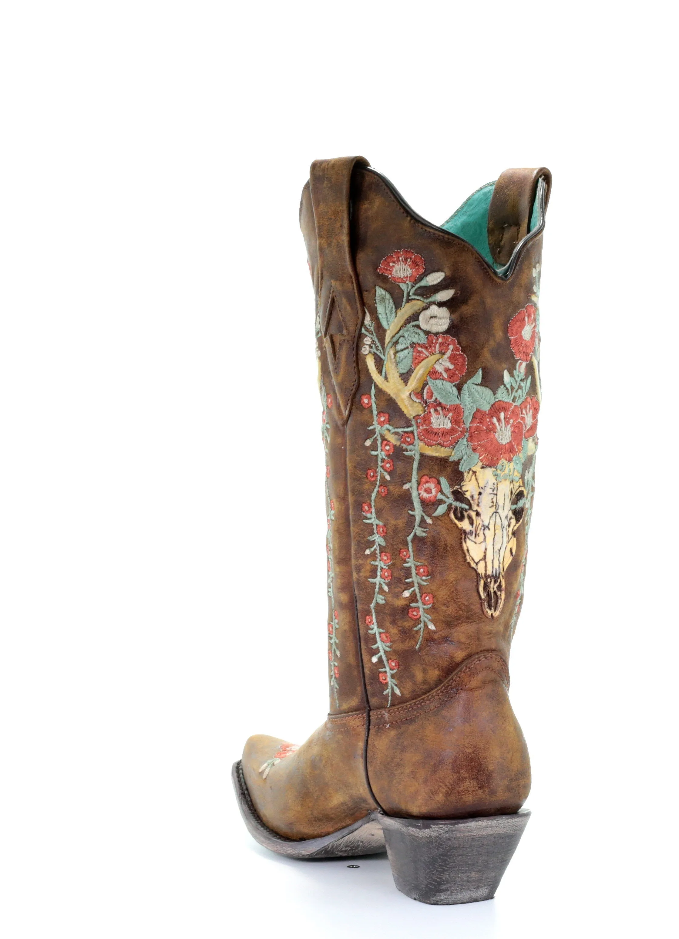 A3652 - Corral tan  western cowgirl leather boots for women