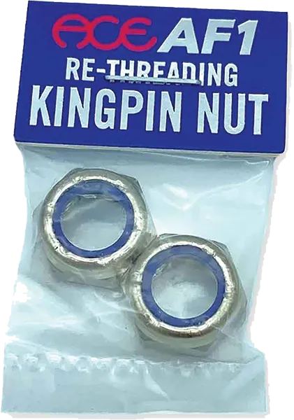 Ace Re-Threading Kingpin Nuts 2 Pack Silver