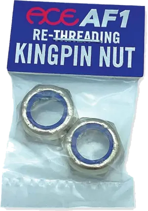 Ace Re-Threading Kingpin Nuts 2 Pack Silver