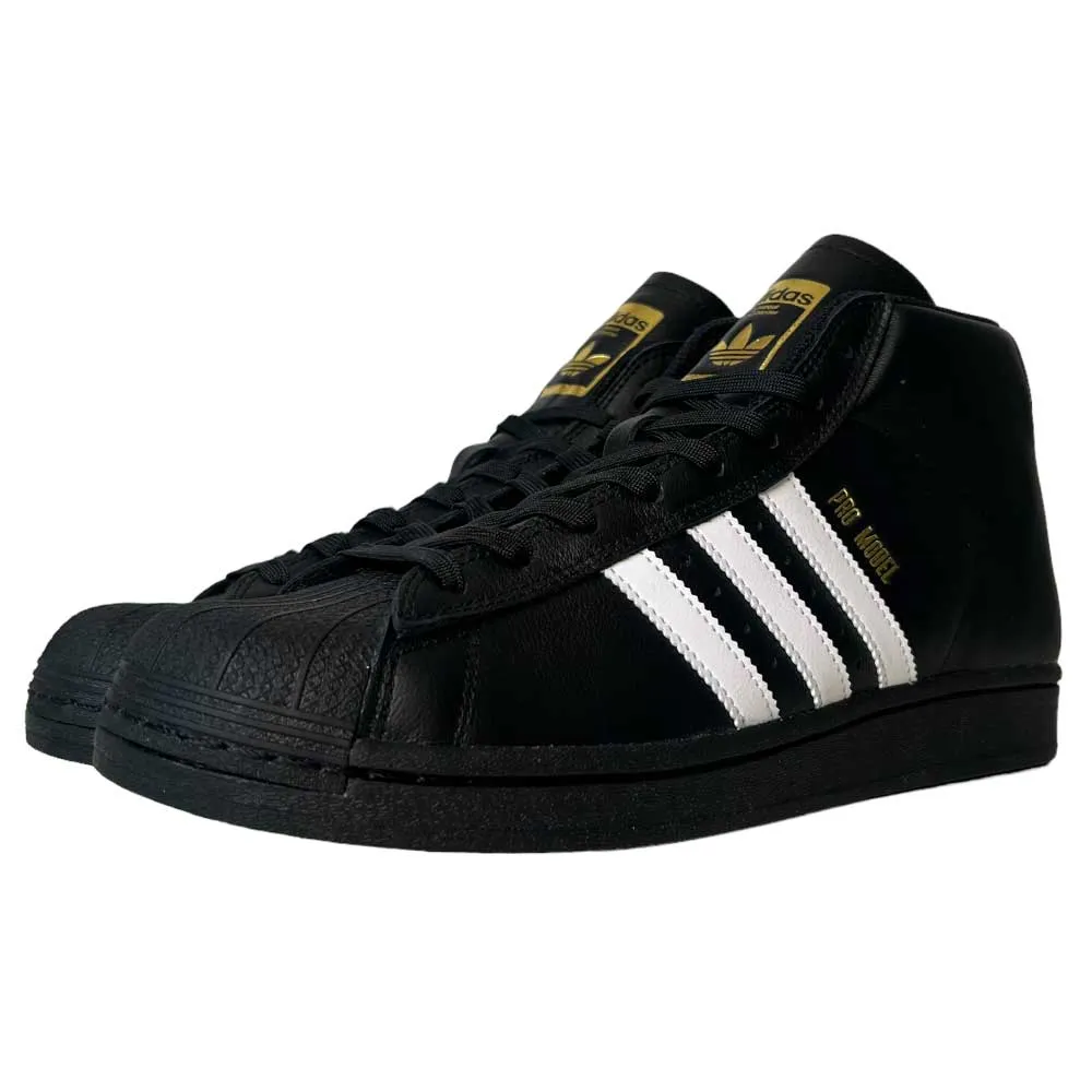 Adidas Pro Model ADV Black White Gold Leather Shoes