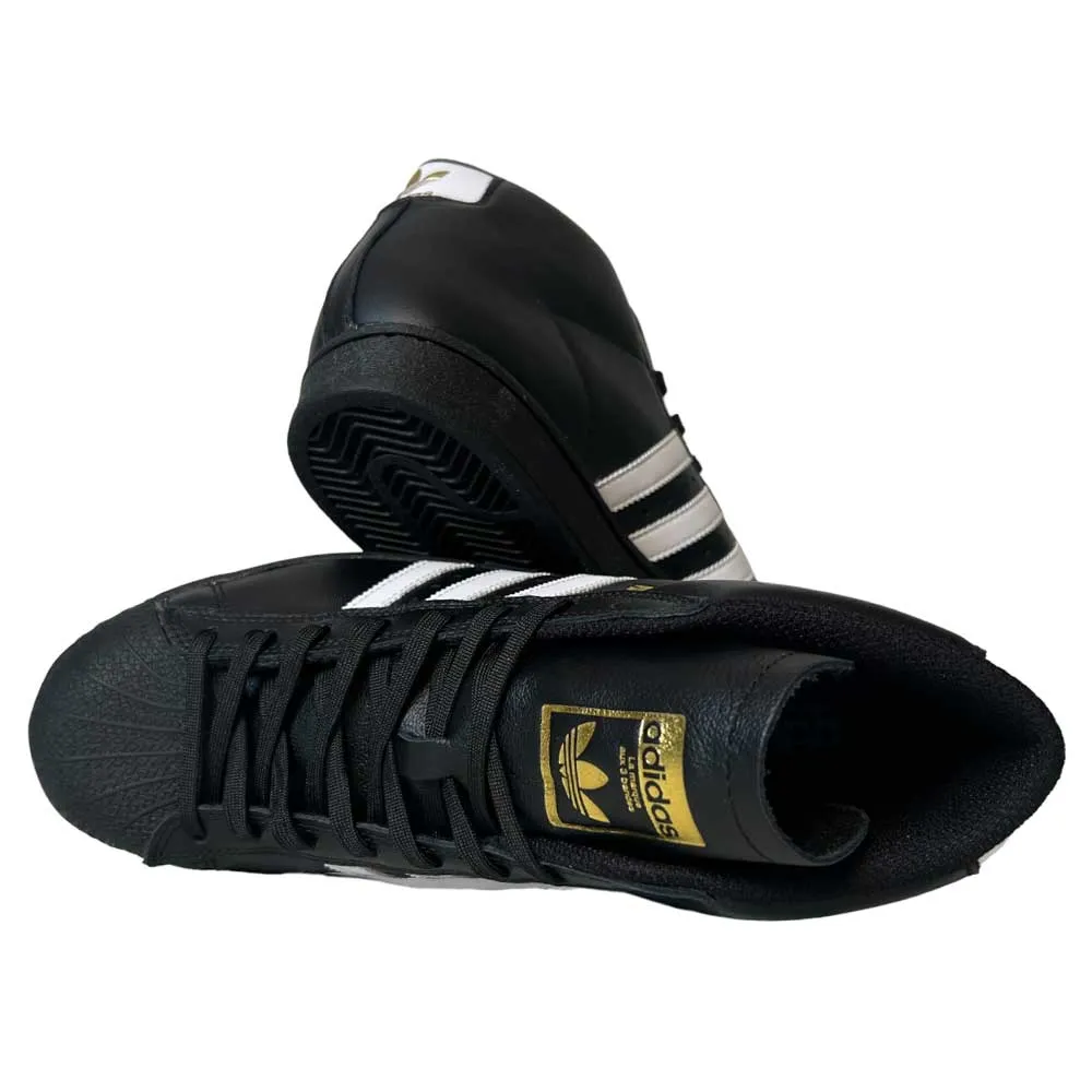 Adidas Pro Model ADV Black White Gold Leather Shoes