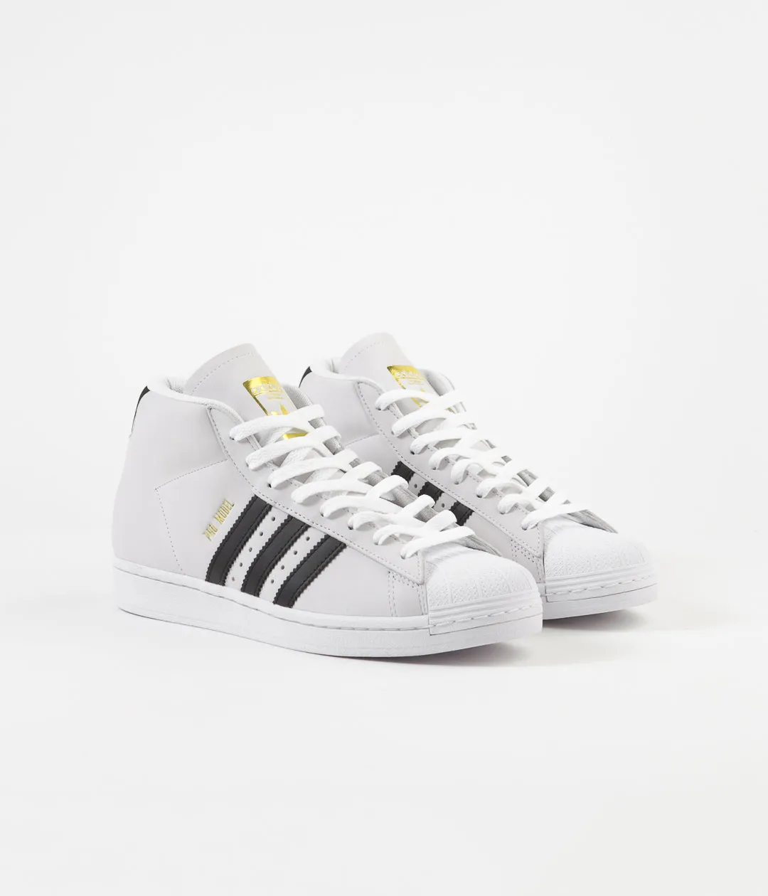 Adidas Pro Model Shoes - White / Core Black / Gold Metallic