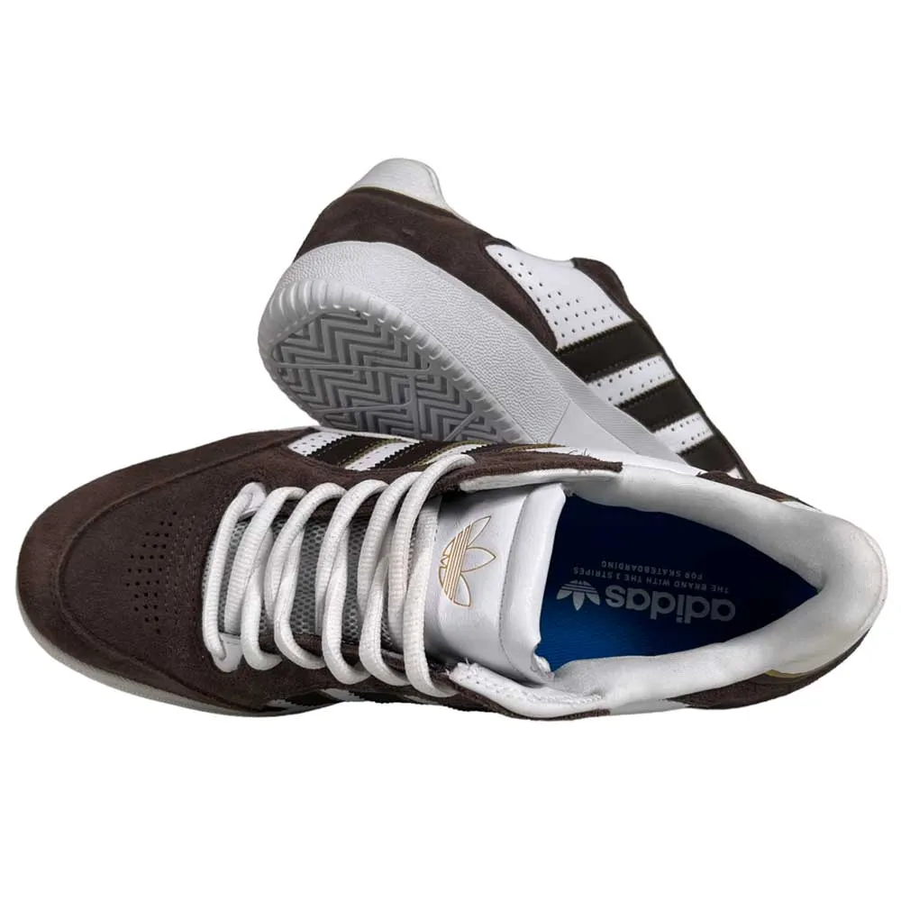 Adidas Skateboarding Tyshawn Low Brown White Gold Suede Shoes