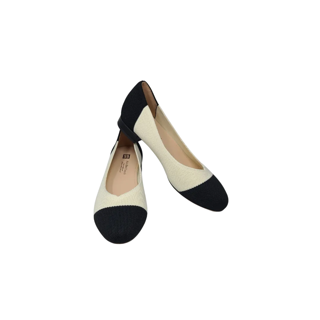 AiciBerllucci Ball ladies White/Black knitted Flat shoes