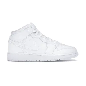 Air Jordan 1 Mid Triple White (GS)