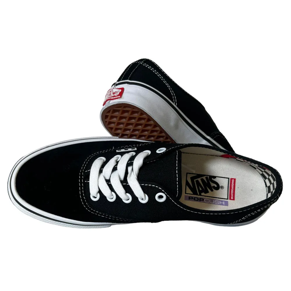 Authentic Vans Skate Black White Suede and Canvas Skateboarding Shoes