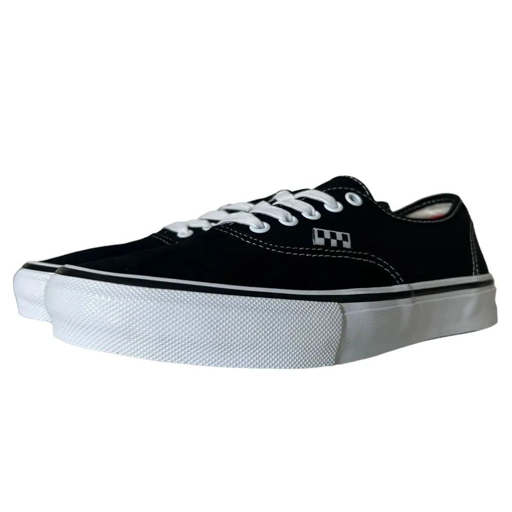 Authentic Vans Skate Black White Suede and Canvas Skateboarding Shoes