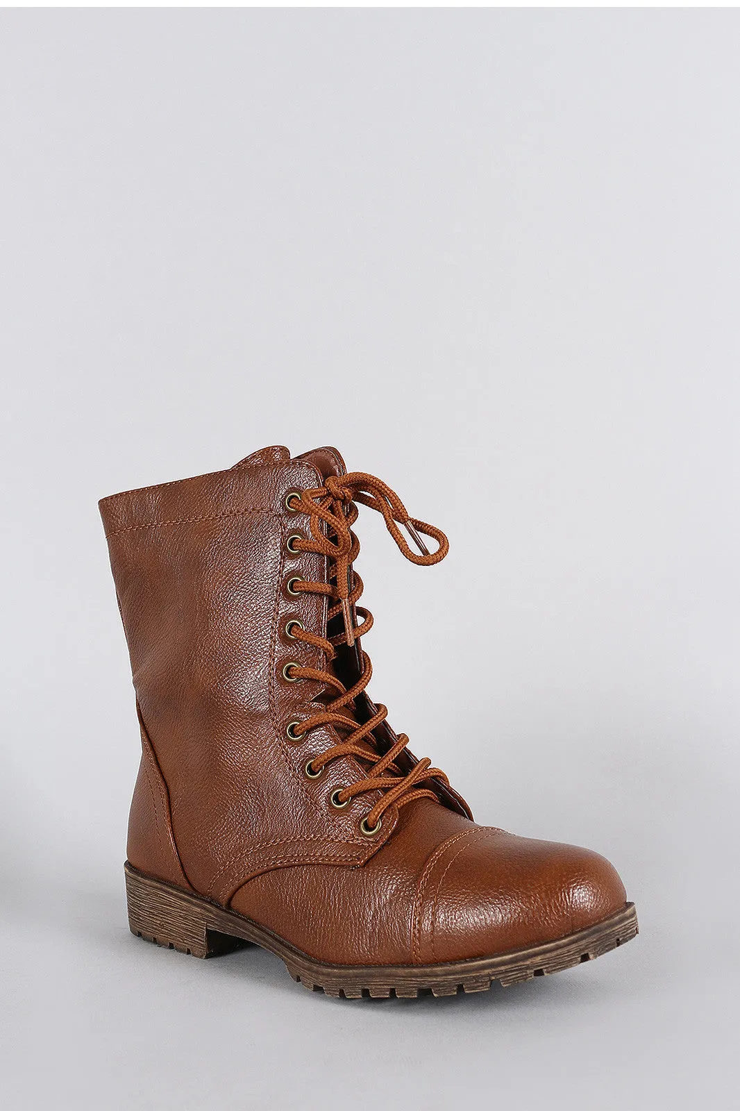 Bamboo Vegan Leather Combat Lug Booties