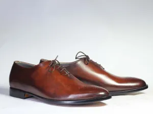 Bespoke Tan Leather Brogue Toe Lace Up Shoe for Men's