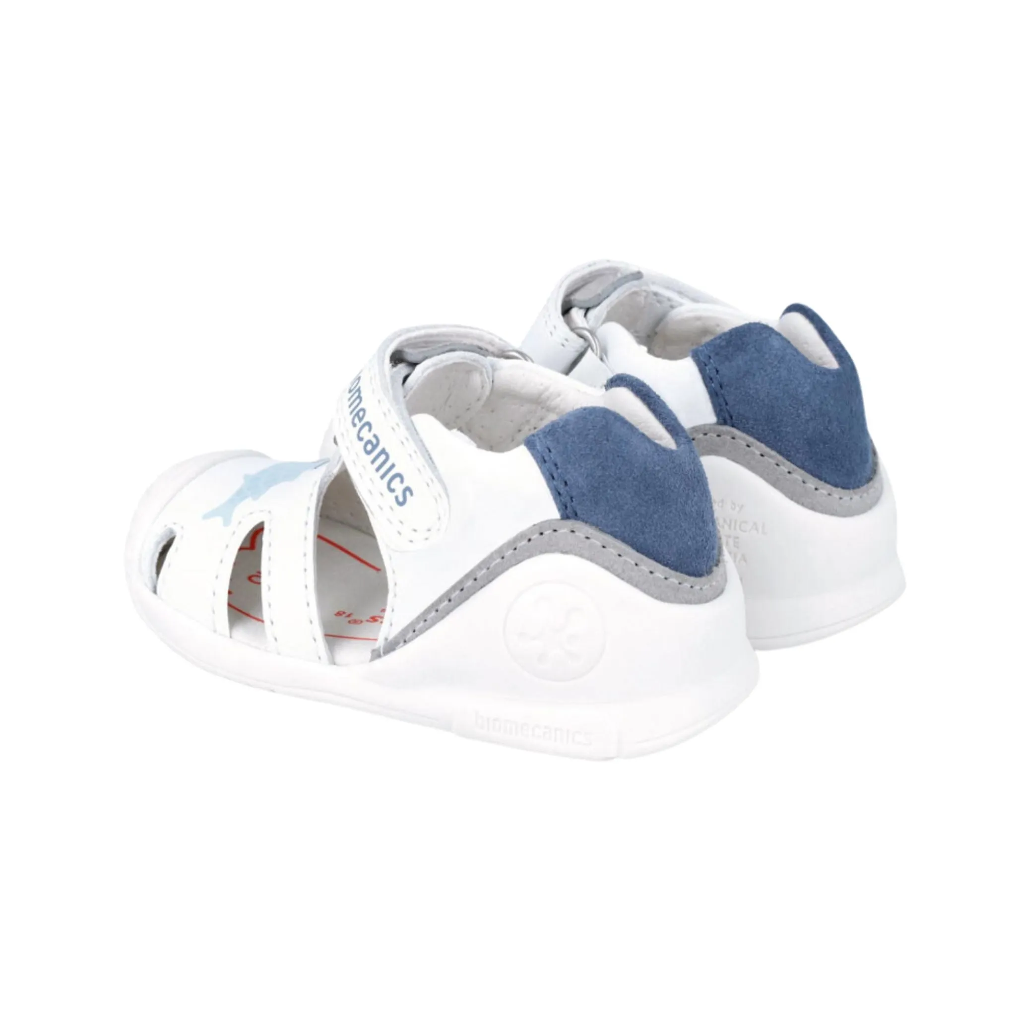 Biogateo White Sandals with Sailor Blue Fish