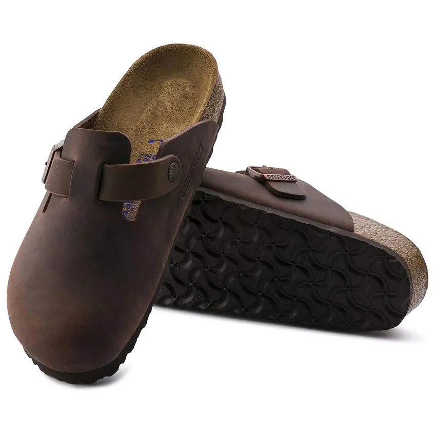 BIRKENSTOCK BOSTON SOFT FOOTBED CLOG - HABANA OILED LEATHER