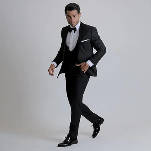 Black tuxedo shawl collar