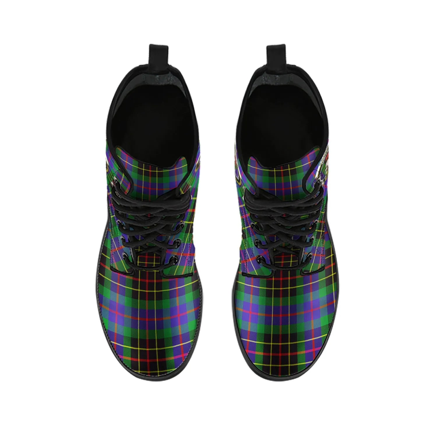 Brodie Hunting Modern Tartan Leather Boots with Family Crest