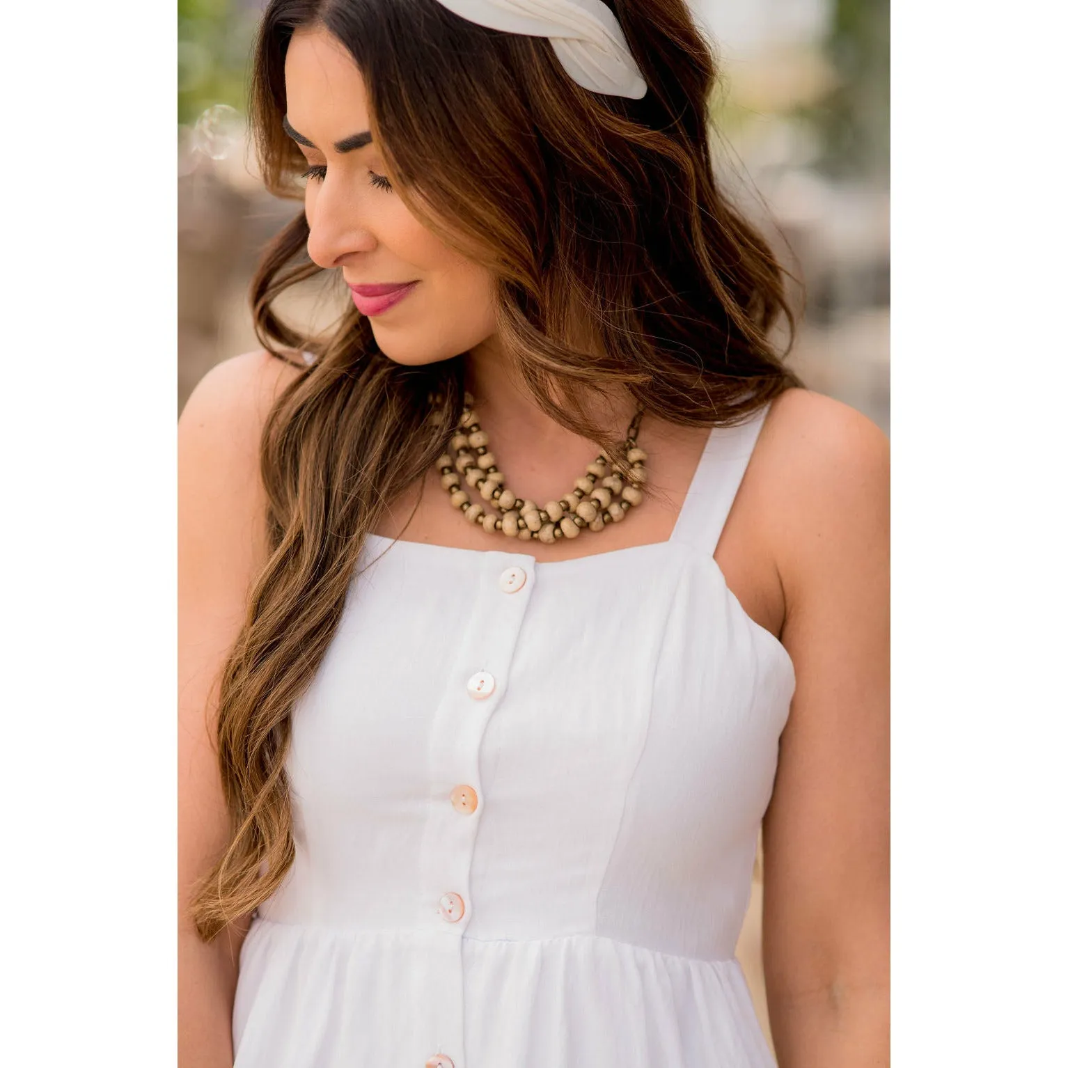 Button Down Pocket Tank Dress