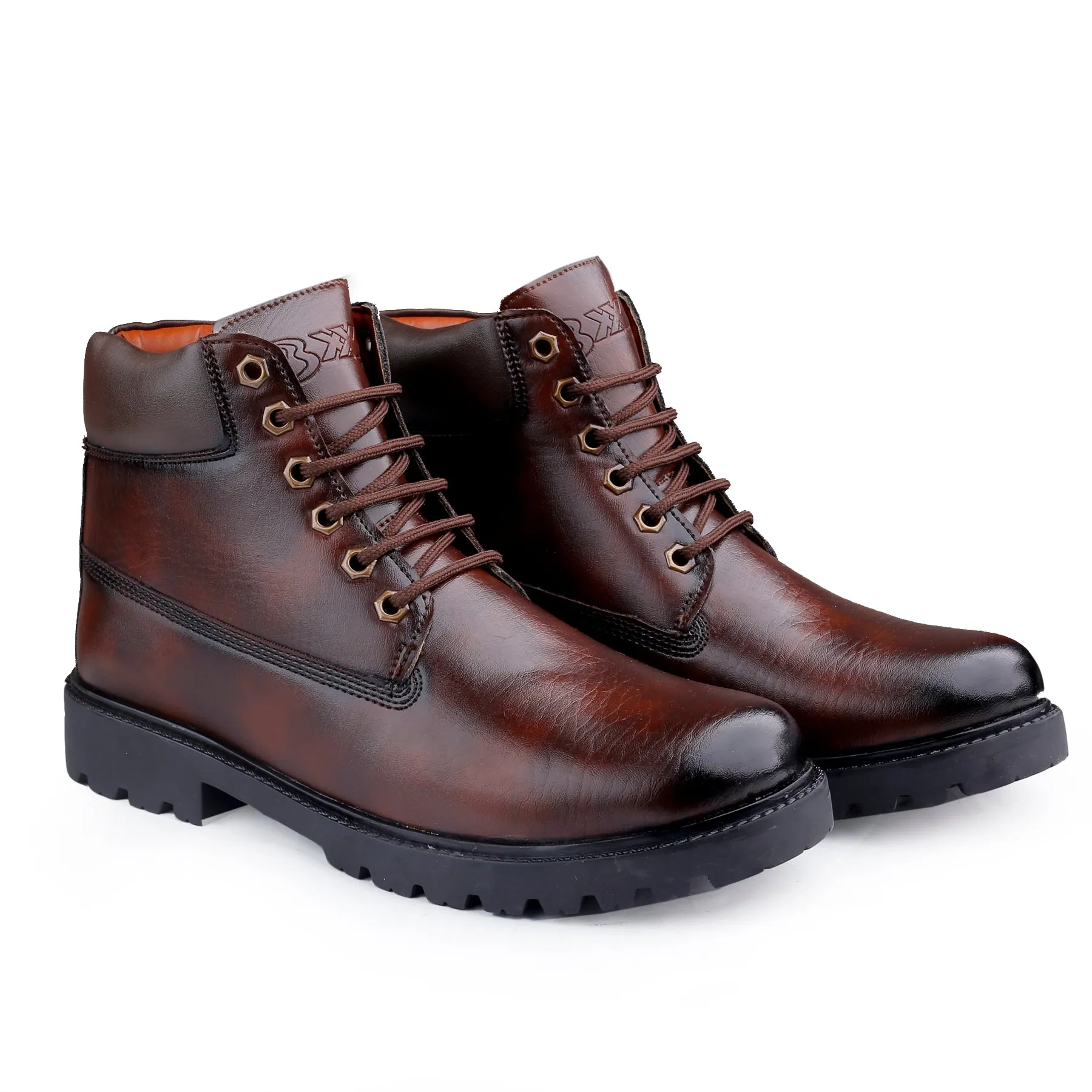 Bxxy's Faux Leather Lace-up Boots for Men