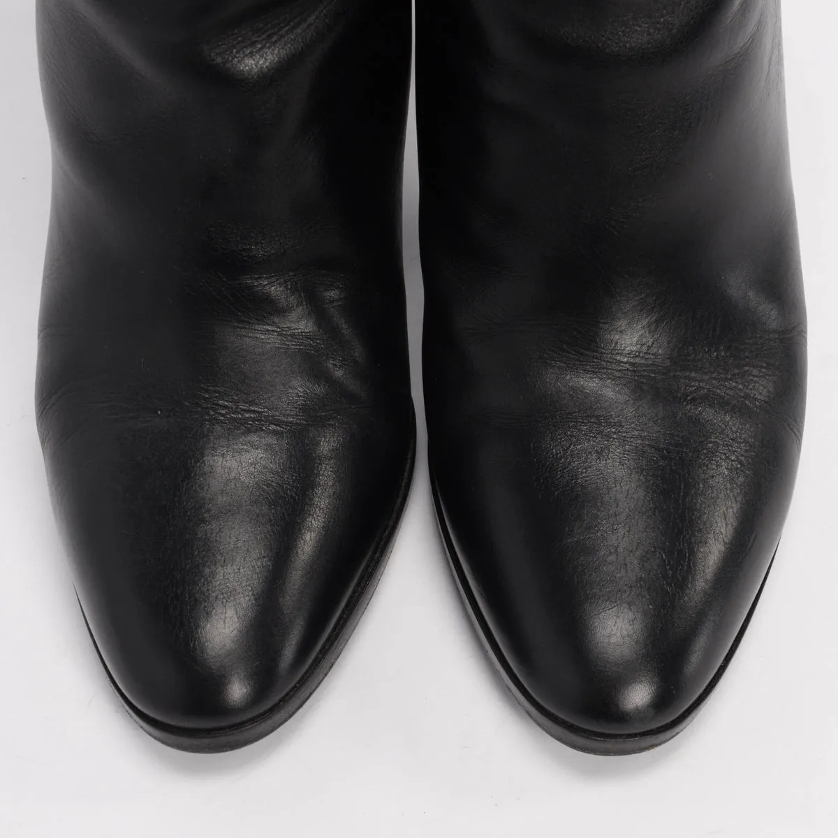 Celine Black Calfskin Claude Knee High Boots 39