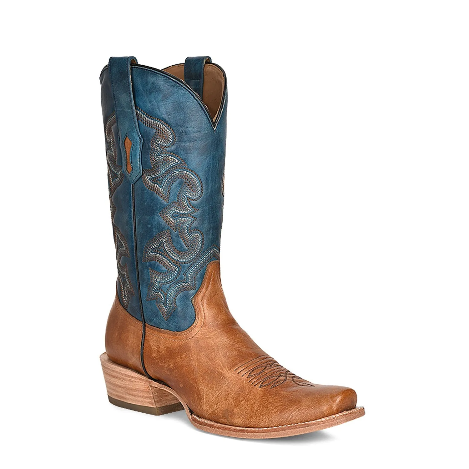 Corral Mens A4378 Sand/Blue Leather Classic Cowboy Boots