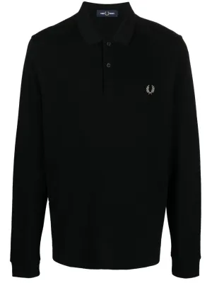 crest-motif polo shirt