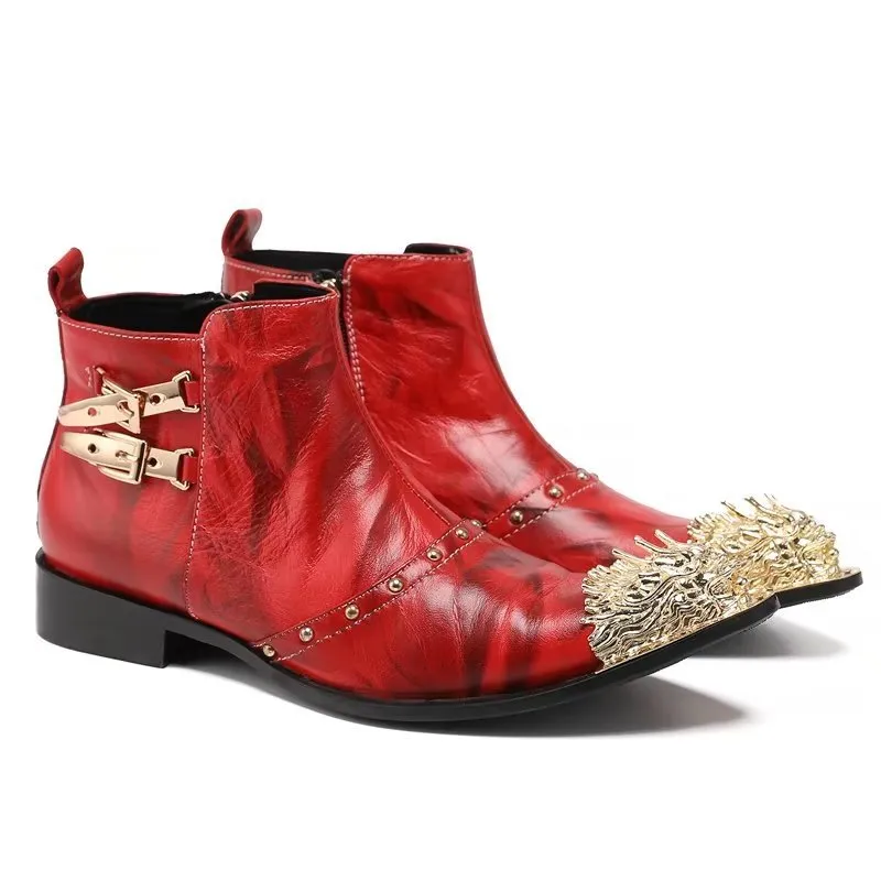 CrocLuxe Exquisite Croc-Textured Leather Dress Boots