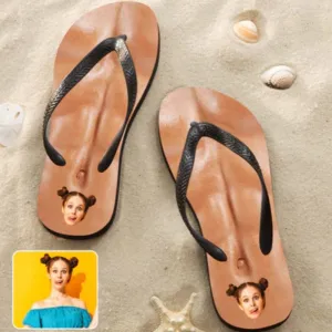 Custom Face Abdominal Muscles Flip Flops For Both Man And Woman Funny Gift For Vacation,Wedding Ideas For Guests