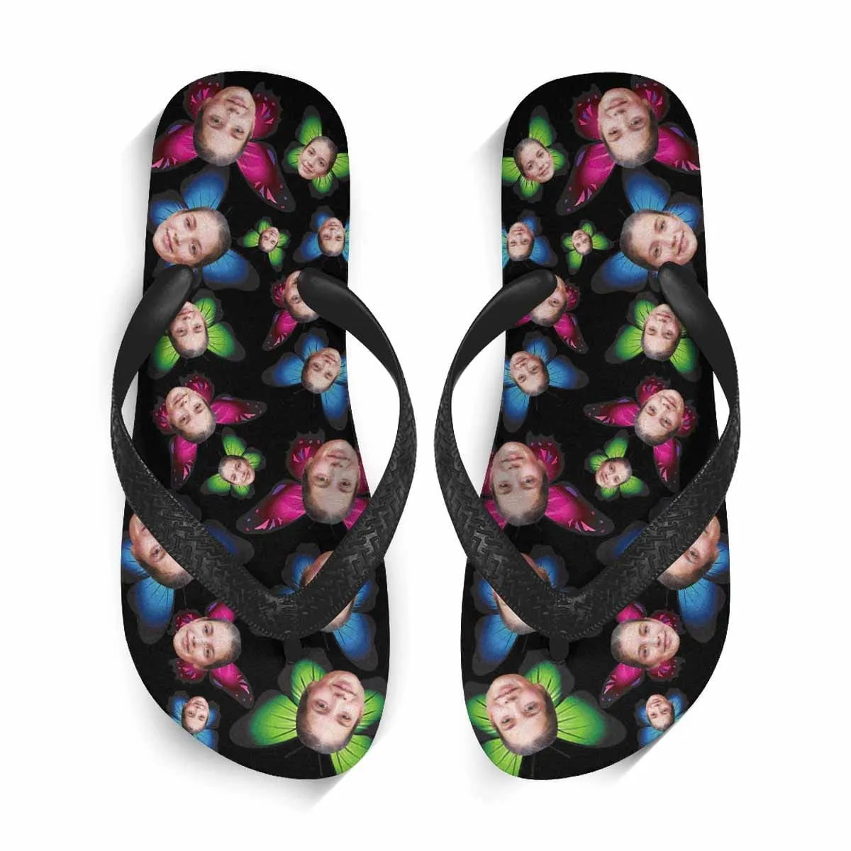 Custom Face Butterfly Flip Flops For Both Man And Woman Funny Gift For Vacation,Wedding Ideas For Guests