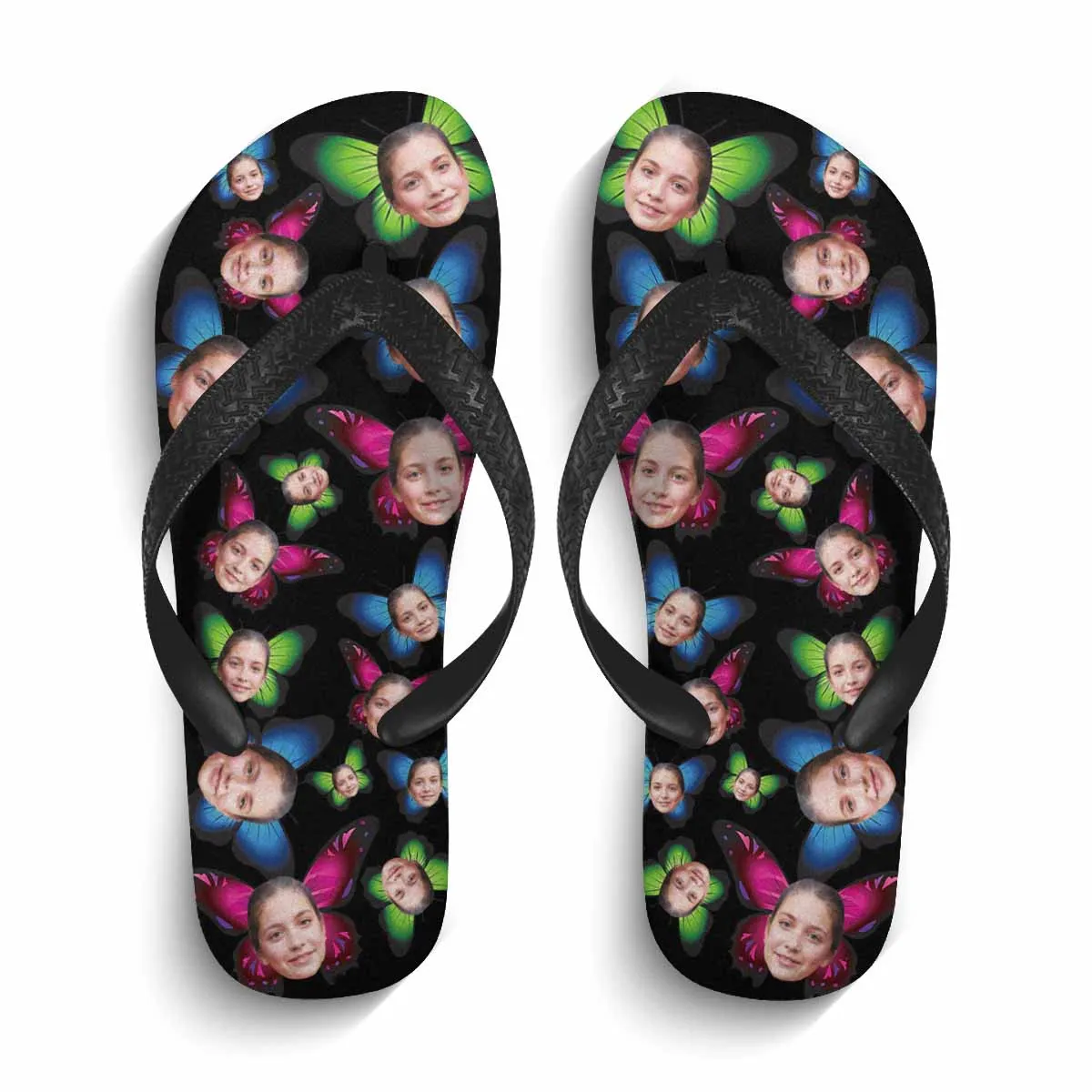 Custom Face Butterfly Flip Flops For Both Man And Woman Funny Gift For Vacation,Wedding Ideas For Guests