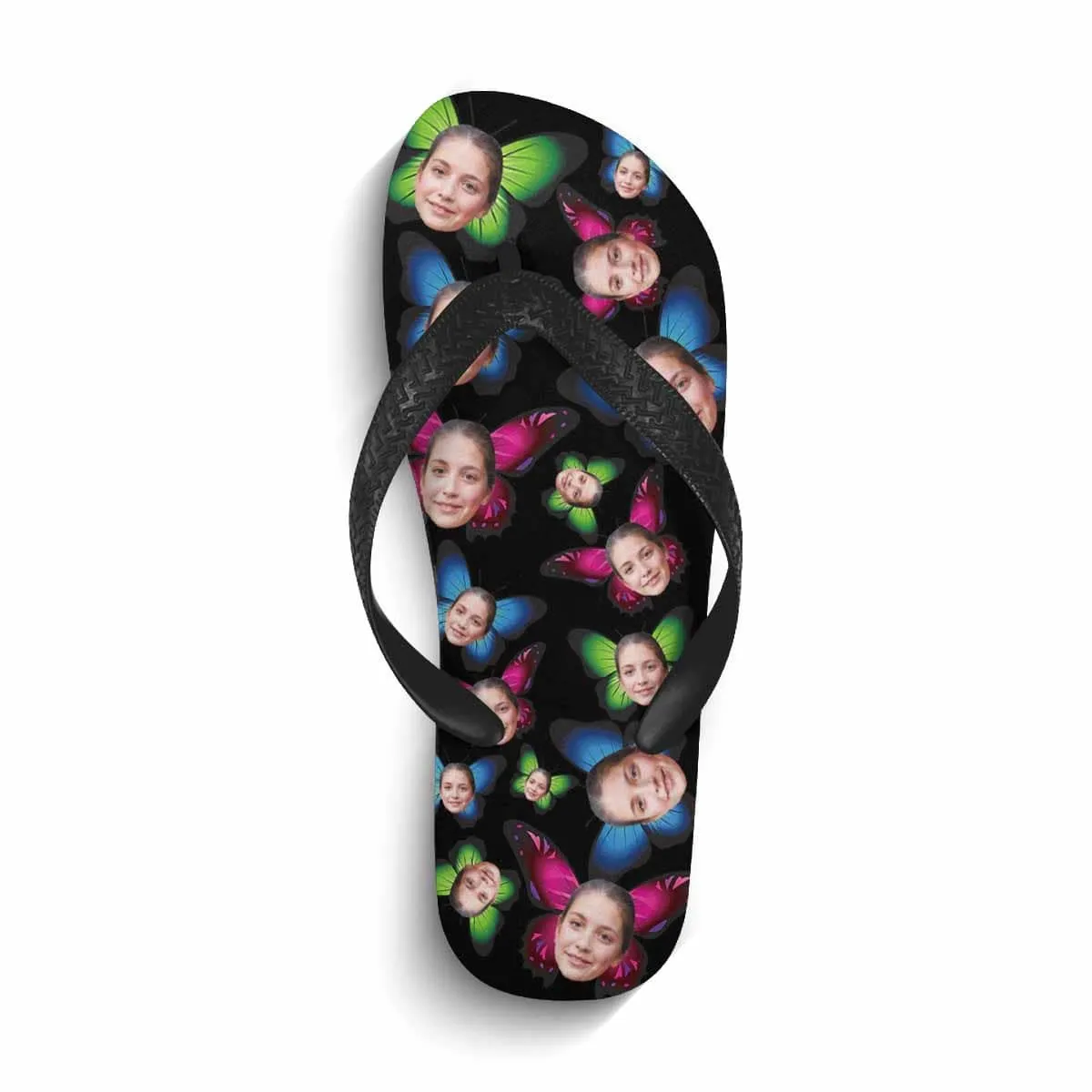 Custom Face Butterfly Flip Flops For Both Man And Woman Funny Gift For Vacation,Wedding Ideas For Guests