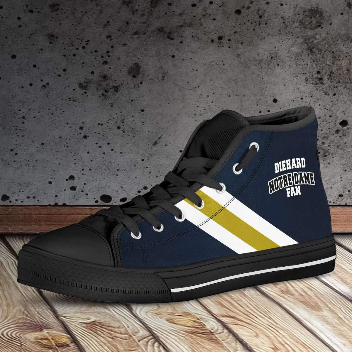 Diehard Notre Dame Fan Canvas High Top Shoes