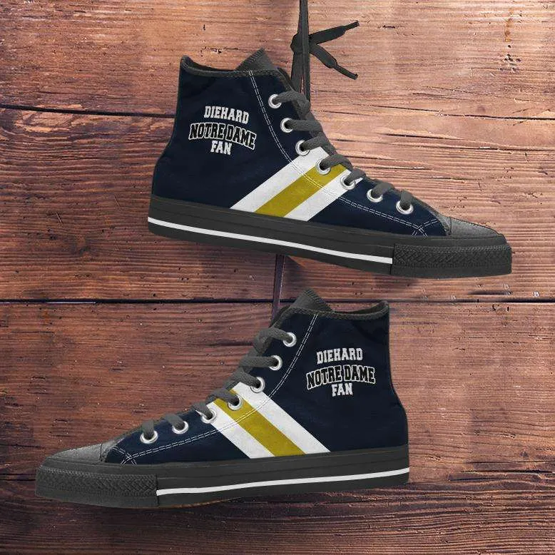 Diehard Notre Dame Fan Canvas High Top Shoes