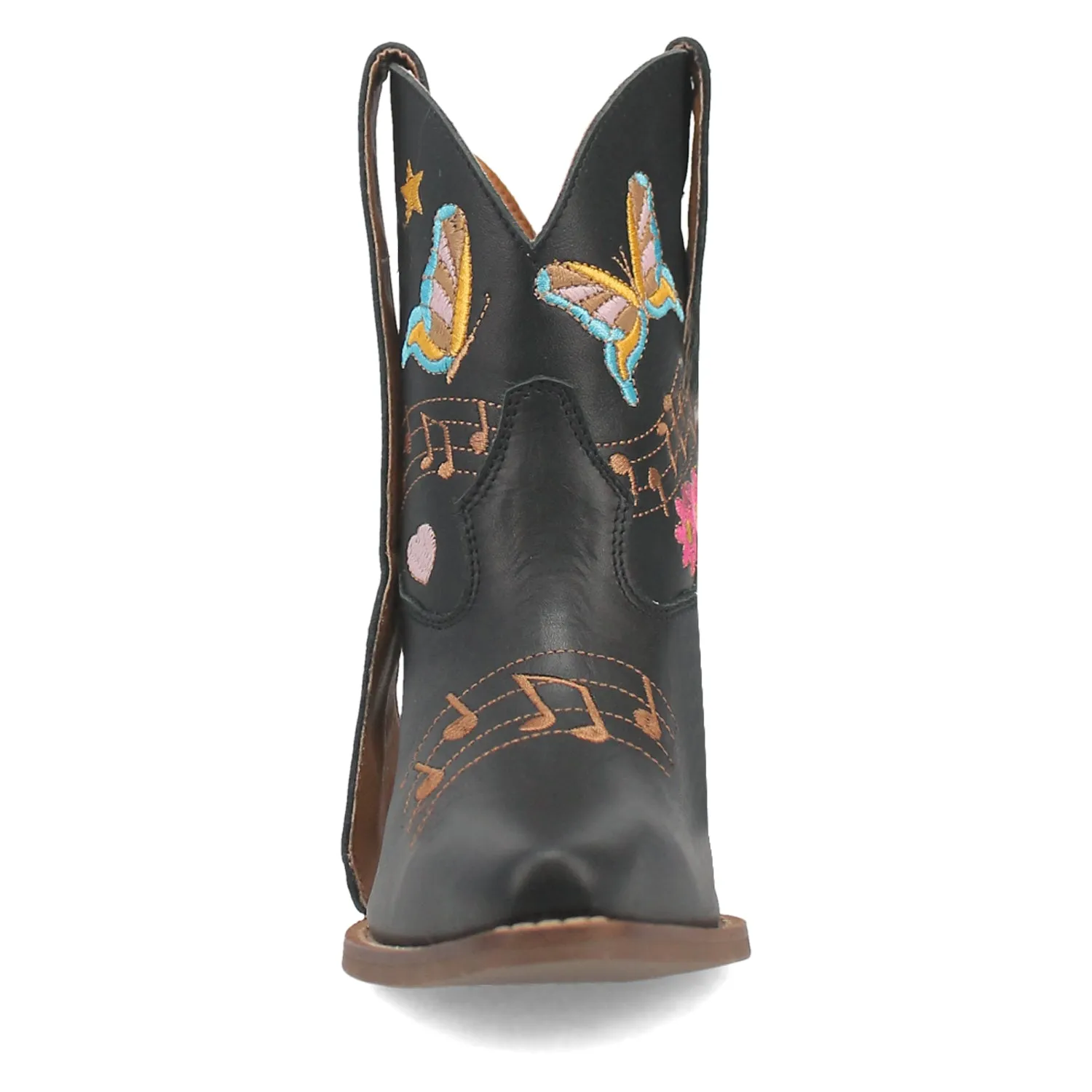 Dingo Womens Melodyie Black Leather Cowboy Boots