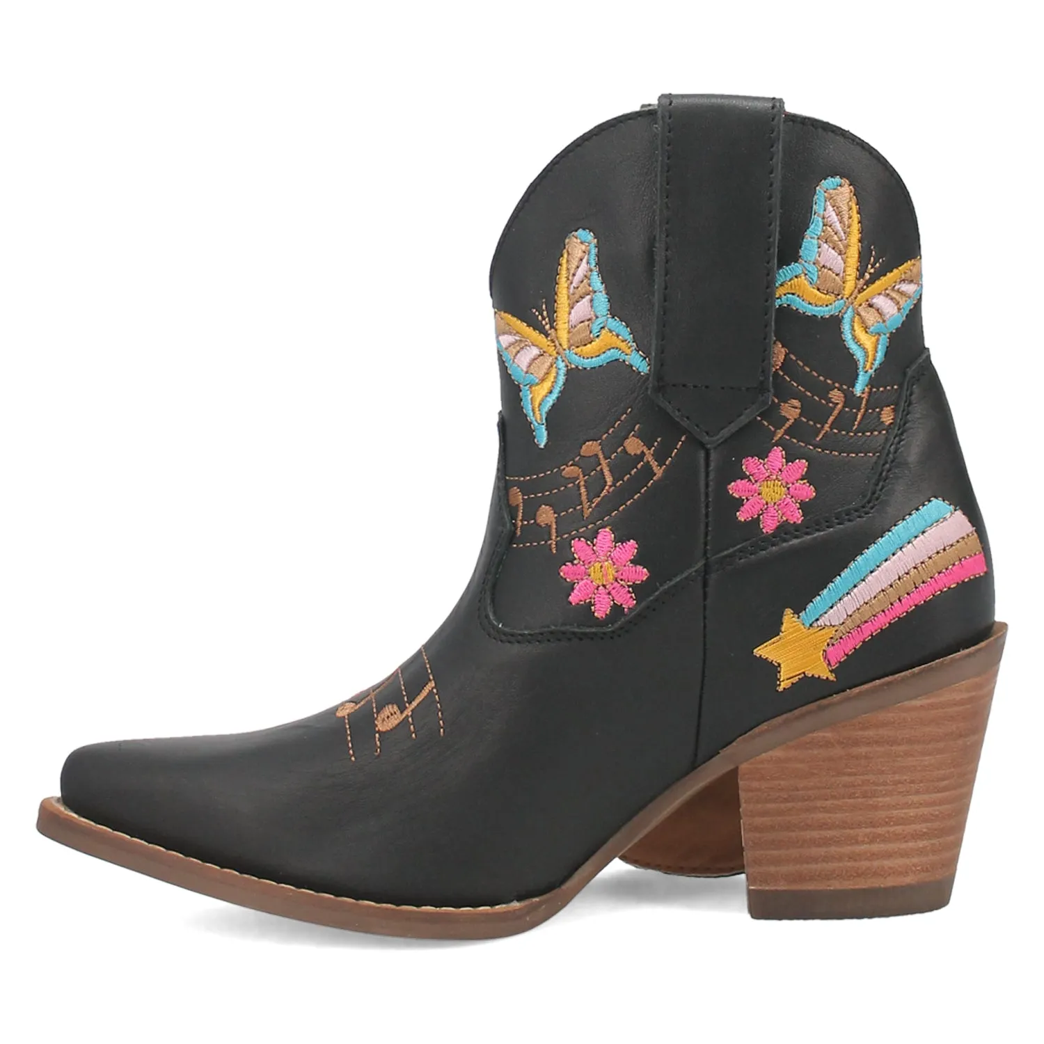 Dingo Womens Melodyie Black Leather Cowboy Boots