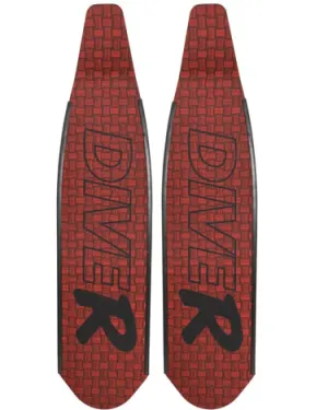 DiveR - Red Innegra Free Diving Fin Blades