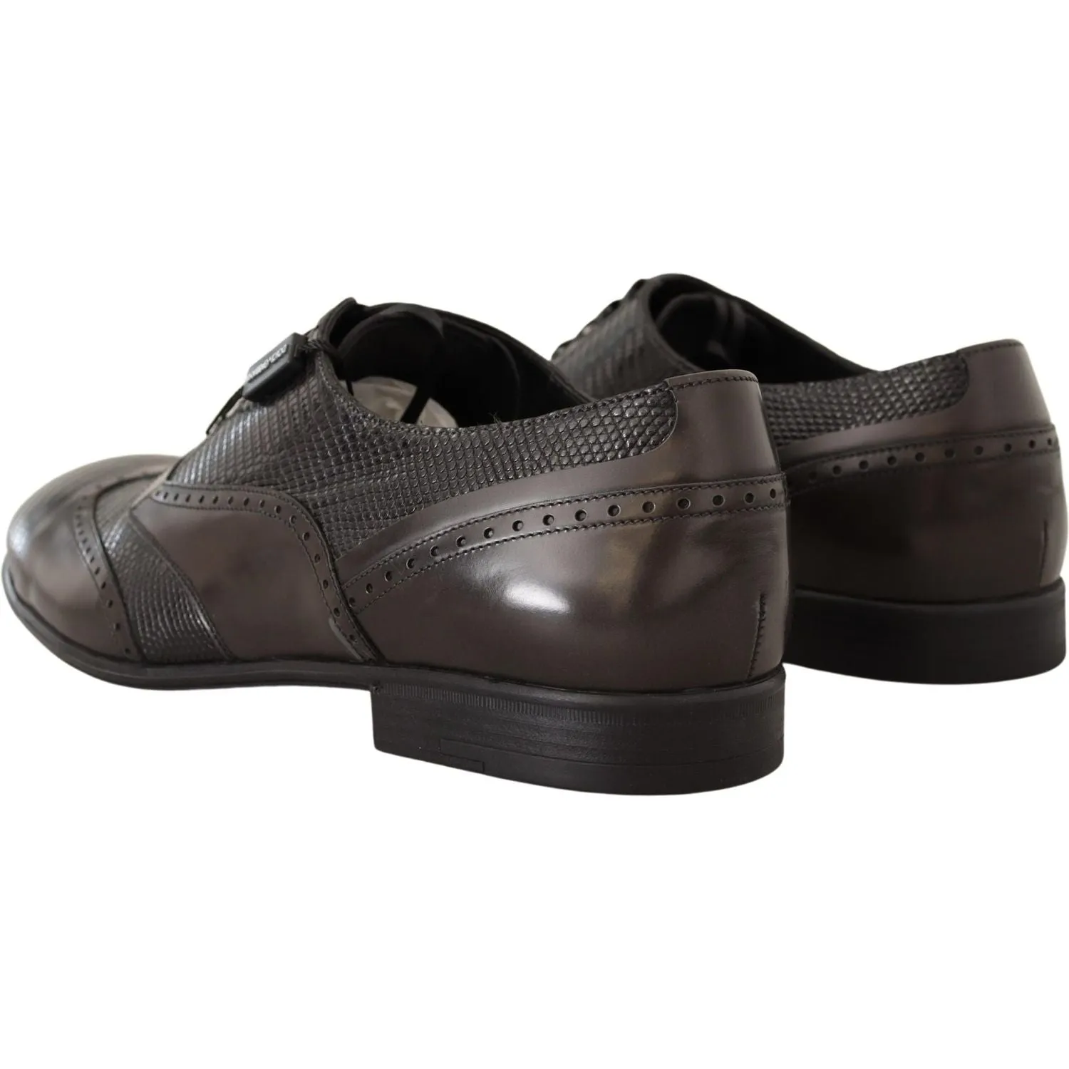 Dolce & Gabbana Elegant Brown Lizard Leather Oxford Shoes