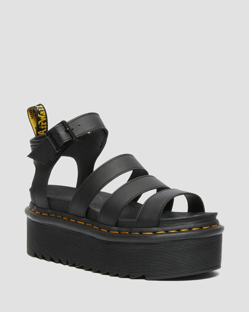 Dr Martens Blaire Hydro Leather Platform Strap Sandals - Black