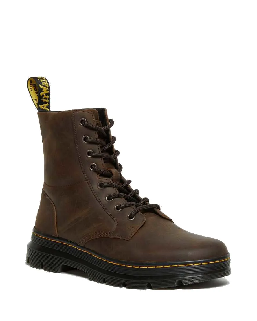 Dr. Martens Men's Combs Crazy Horse Leather Casual Boots - Dark Brown