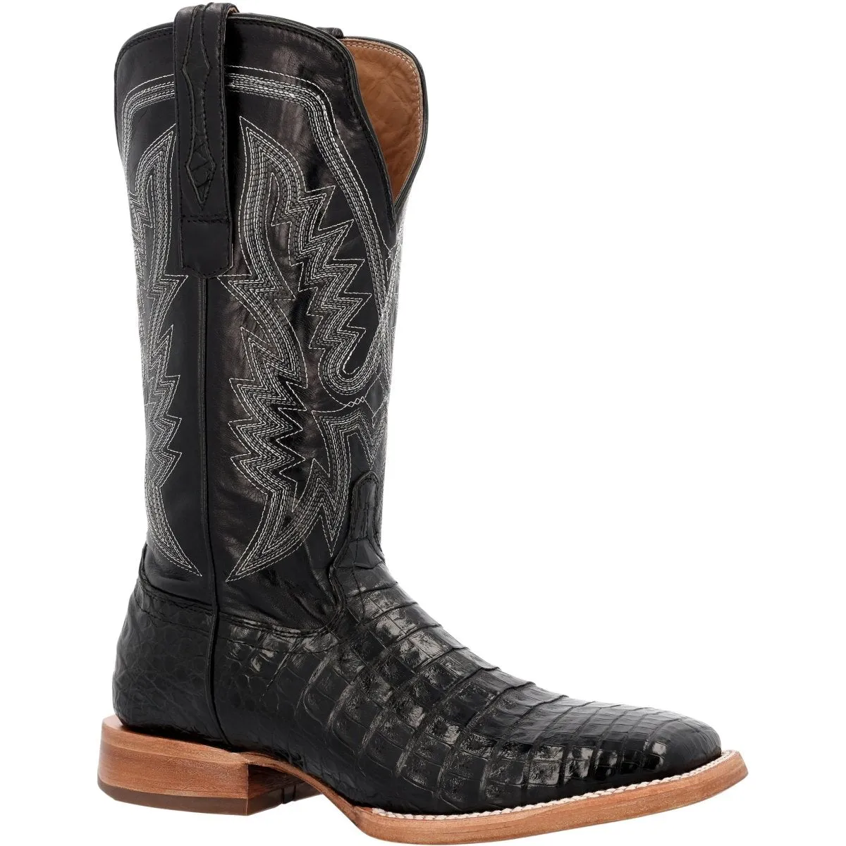 Durango PRCA Collection Caiman Belly Men's Western Boots Ddb0470 In Black Stallion