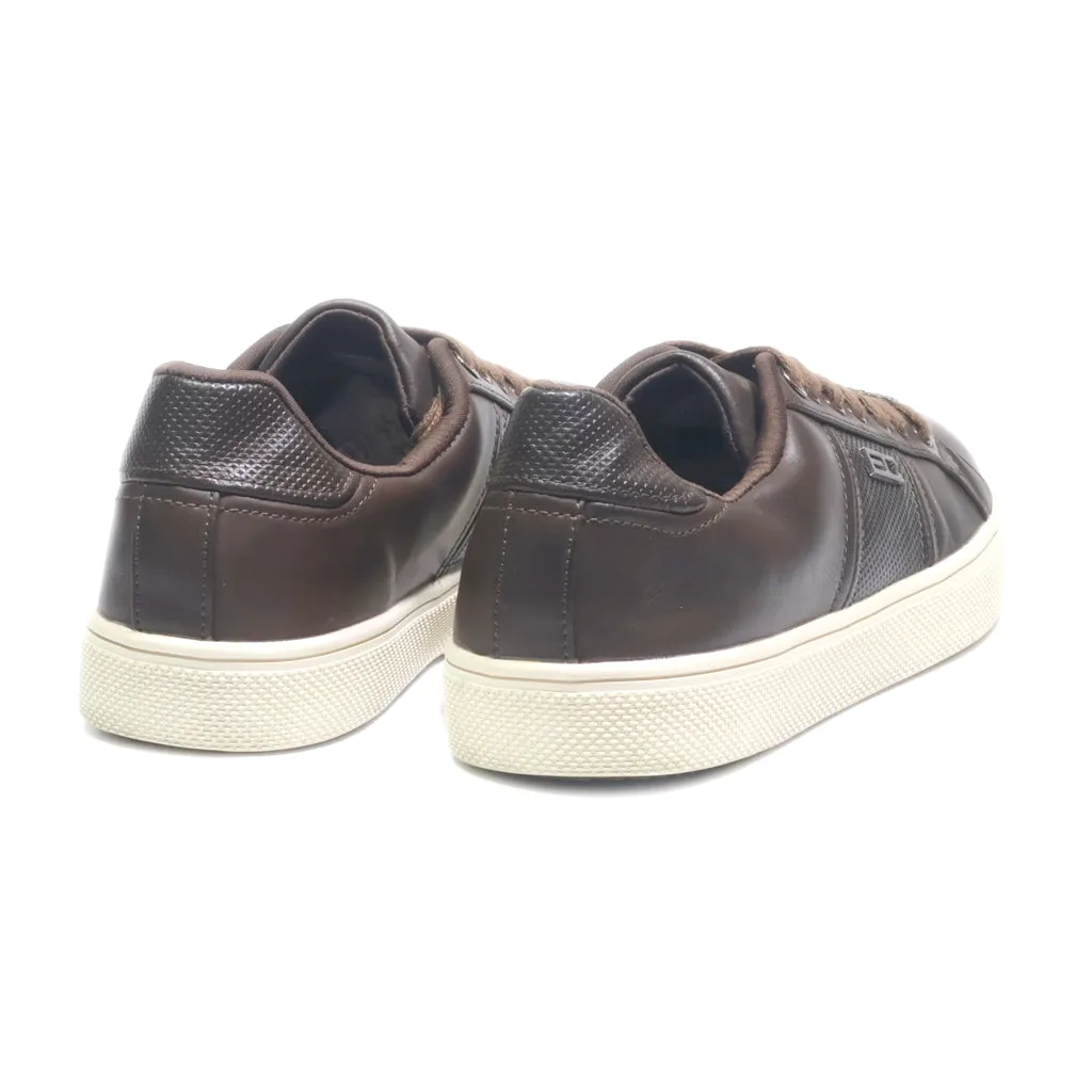 Enrico Coveri Low-Top Sneakers Leather Brown Colour For Men