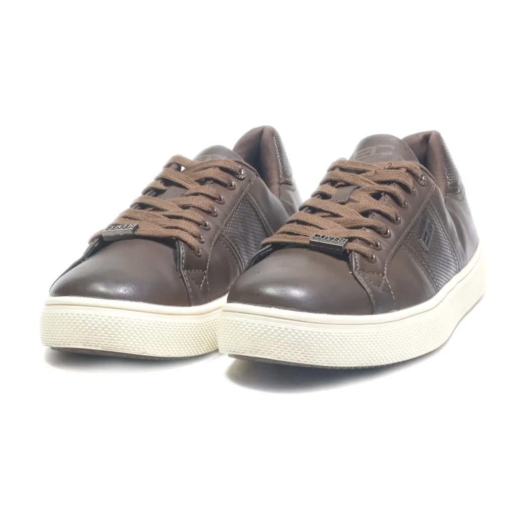 Enrico Coveri Low-Top Sneakers Leather Brown Colour For Men