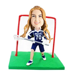 Female Lacrosse Player Custom Bobblehead