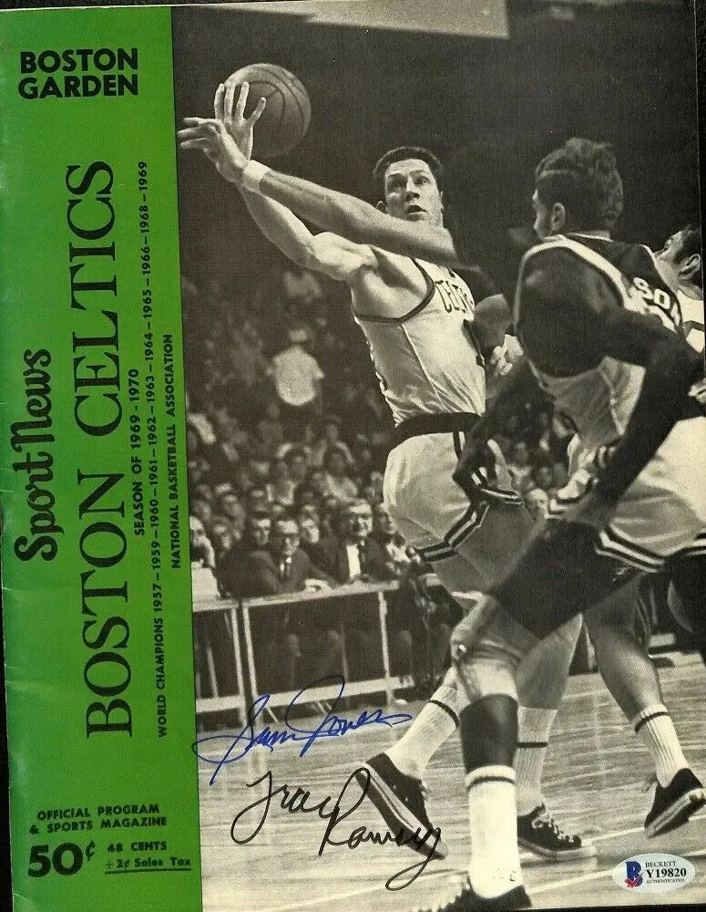 Frank Ramsey and Sam Jones Signed Sport News Magazine BAS Y19820