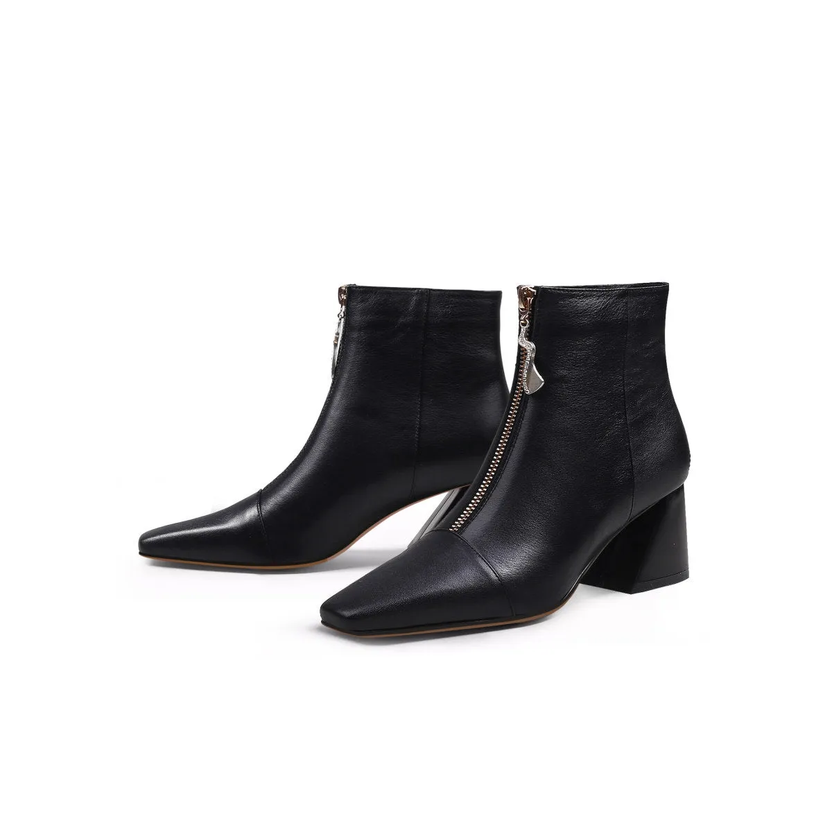 Front Zip Ankle Boots