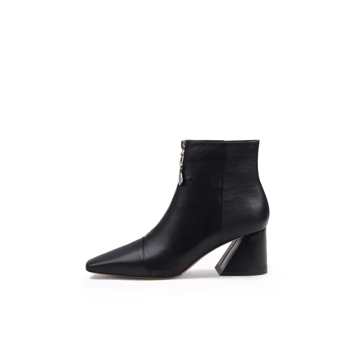 Front Zip Ankle Boots