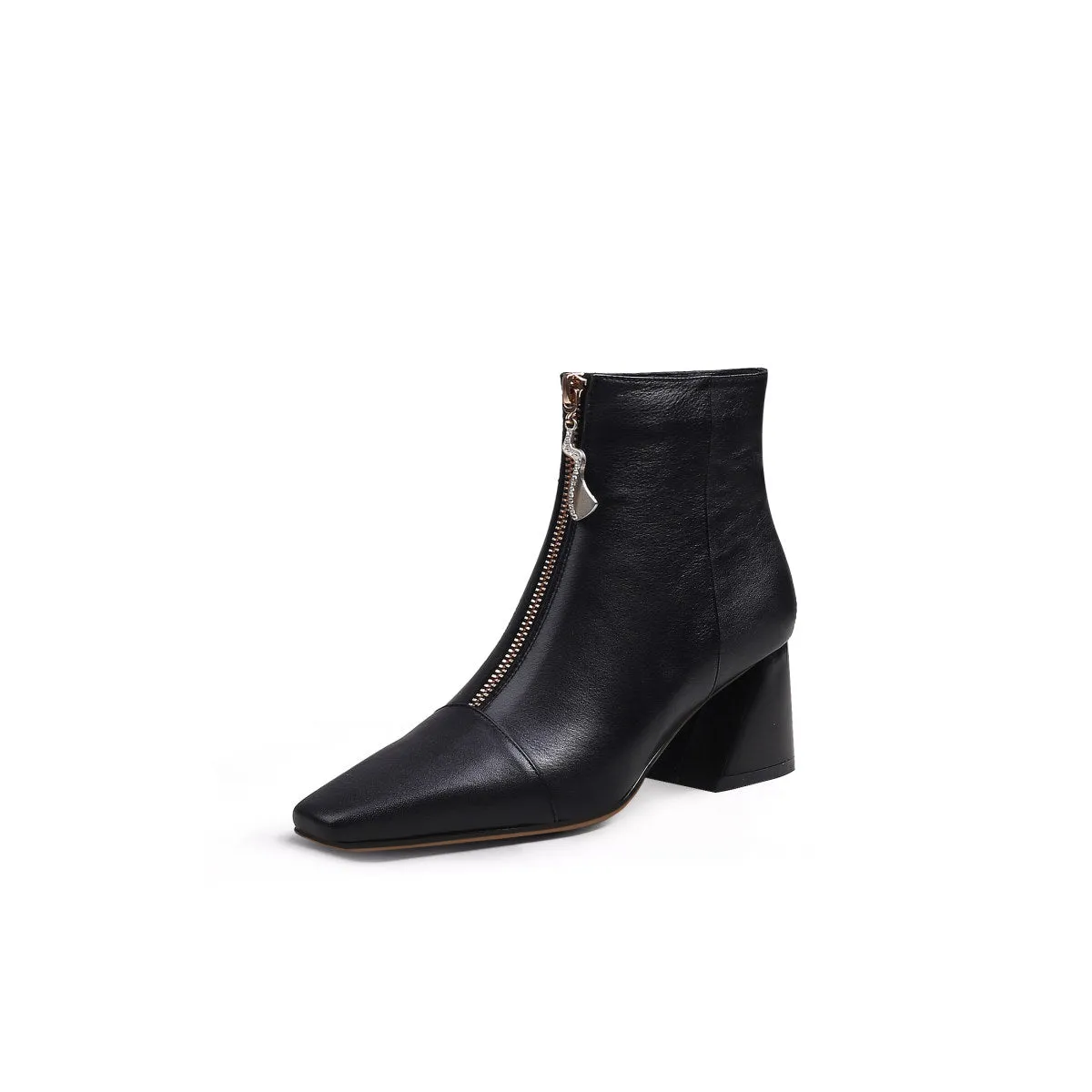 Front Zip Ankle Boots