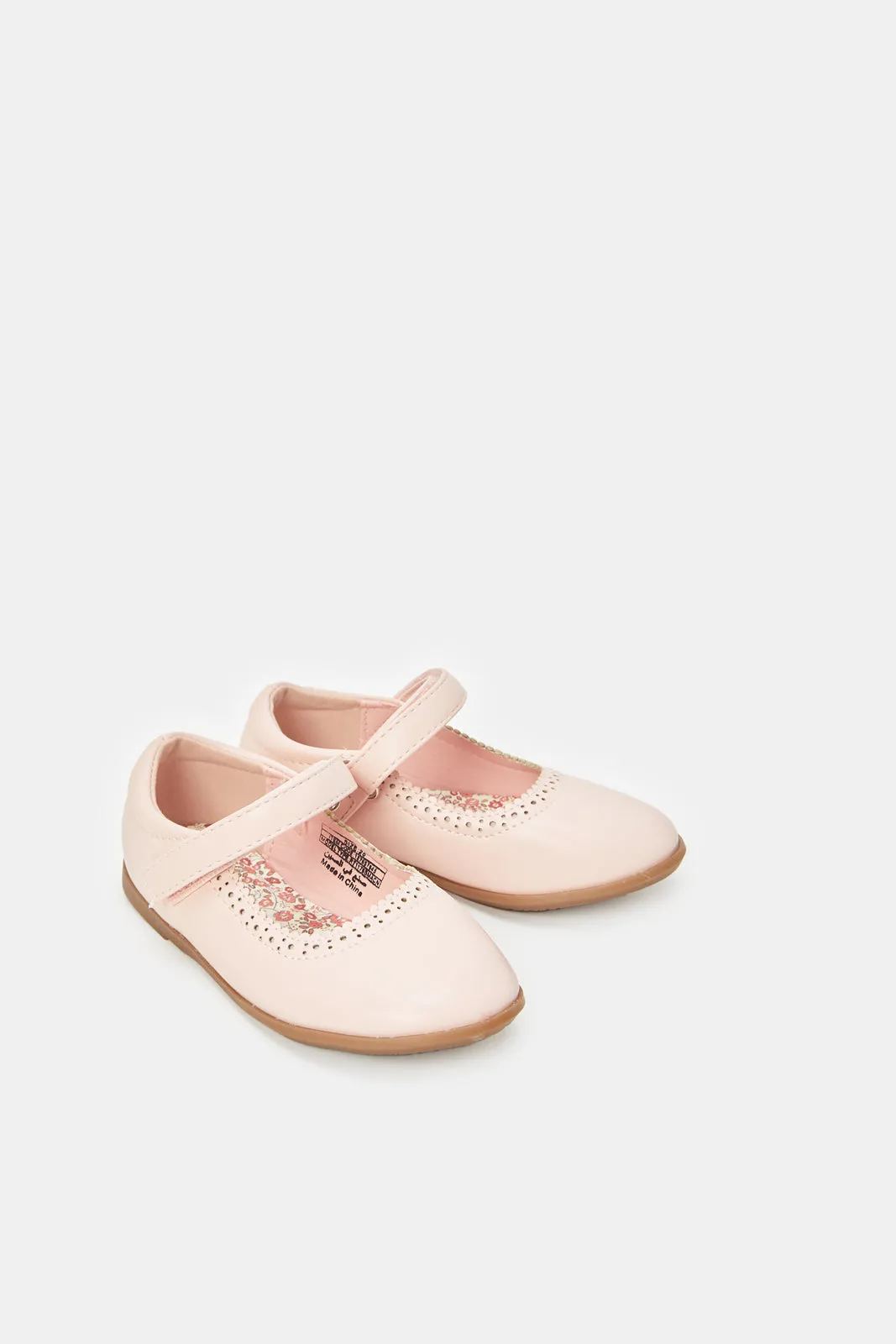 Girls Pink Velcro Ballerina