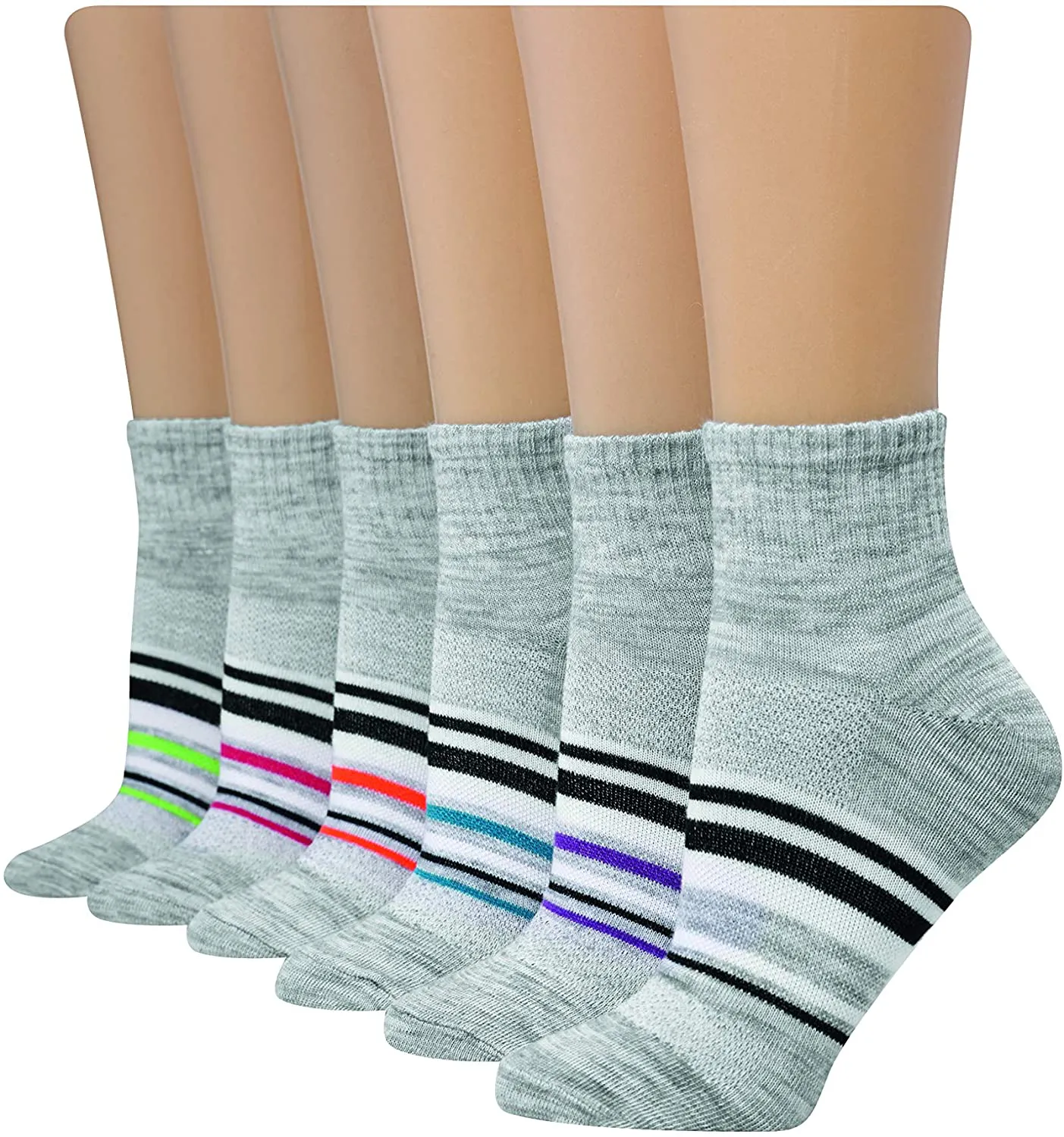 Hanes womens 6-pair Lightweight Breathable Ventilation Ankle Socks