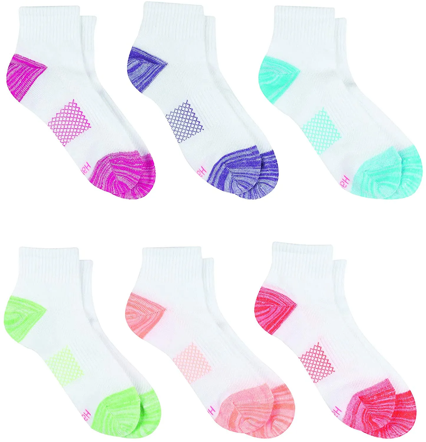 Hanes womens 6-pair Lightweight Breathable Ventilation Ankle Socks