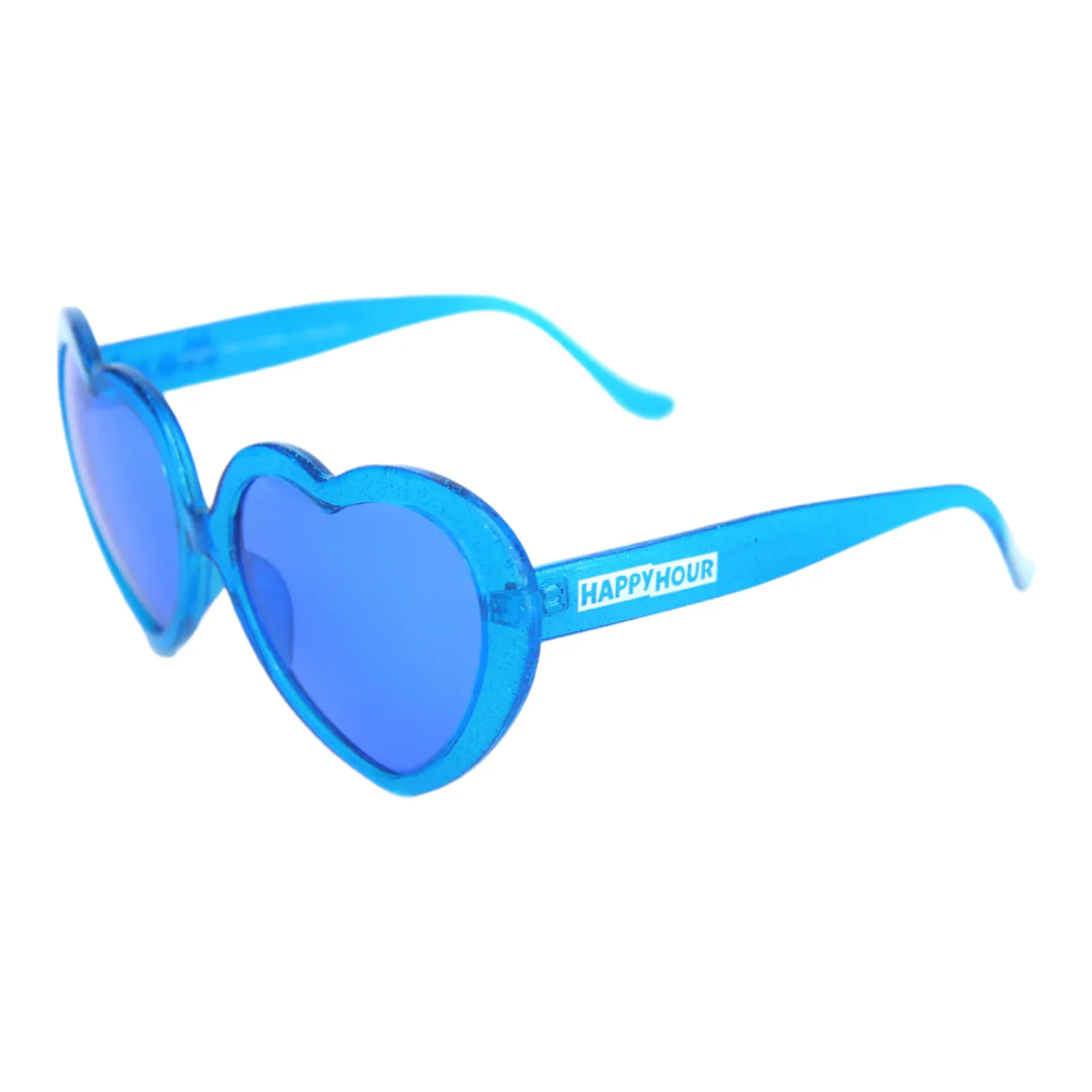 Happy Hour Shades | Heart On Sunglasses | Blue sparkle | Moxi